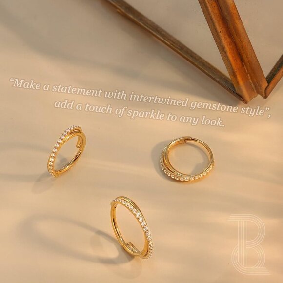 Clear CZ Nose Rings Hoop - 316L Surgical Steel Body Piercing Hoop Clicker 20G/18 - Picture 6 of 6